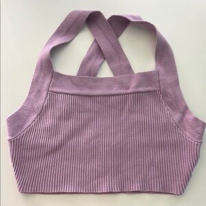 House of Harlow 1960 Lilac Ribbed Crop Top S